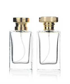 Wholesale Clear Perfume Bottle Spray Bottle With Gold Zinc Alloy Lid