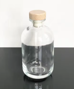 Wholesale Boston Round Glass Bottle For Fragrance And Essential Oil With Cork Lid