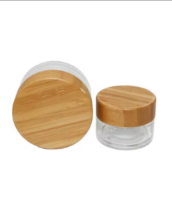Wholesale Nature Frosted Cosmetic Glass Jars With Bamboo Lids