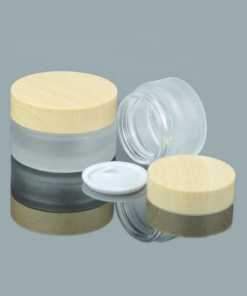 Wholesale Frosted Glass Cream Jar With Water Transfer Printing Cap