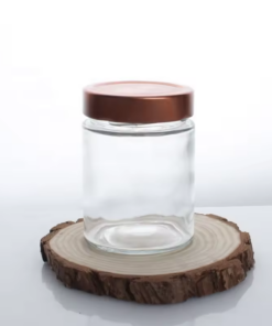 Wholesale Round Empty Food Grade Clear Mason Jar With Golden Lid