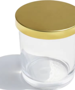 High Quality Luxury Glass Candle Jars With Golden Lids