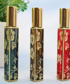 Luxury Golden Uv Engraved Empty Glass Perfume Bottle