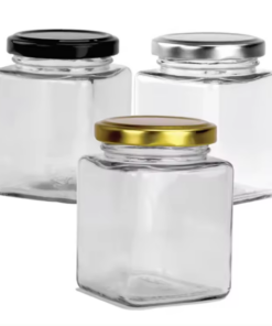Wholesale Square Glass Jars With Black Lid